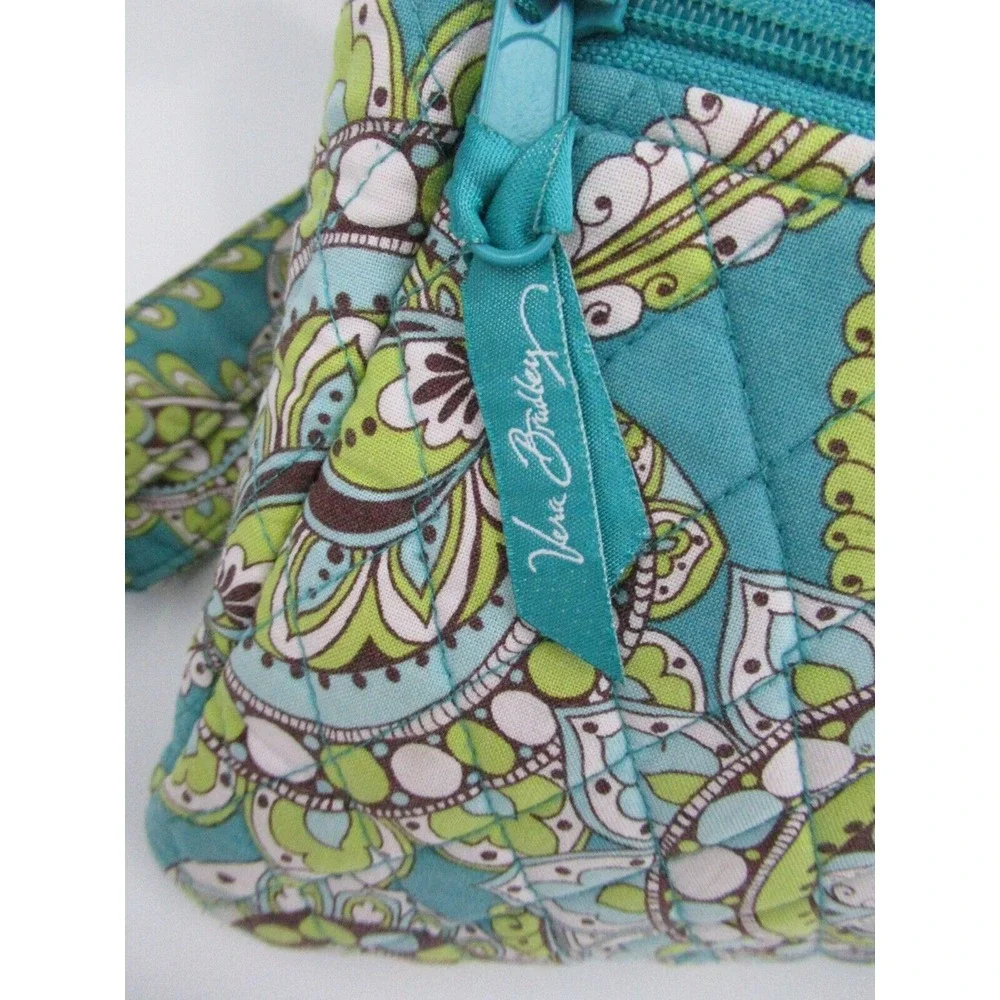 Vera Bradley Crossbody Bag Purse Peacock Green and Blue Floral Iconic Hipster‎